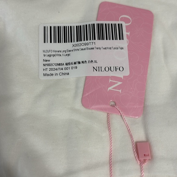 NILOUFO Womens Long Sleeve Shirts Casual Blouses Trendy Twist Knot Tunics Tops - Picture 3 of 4